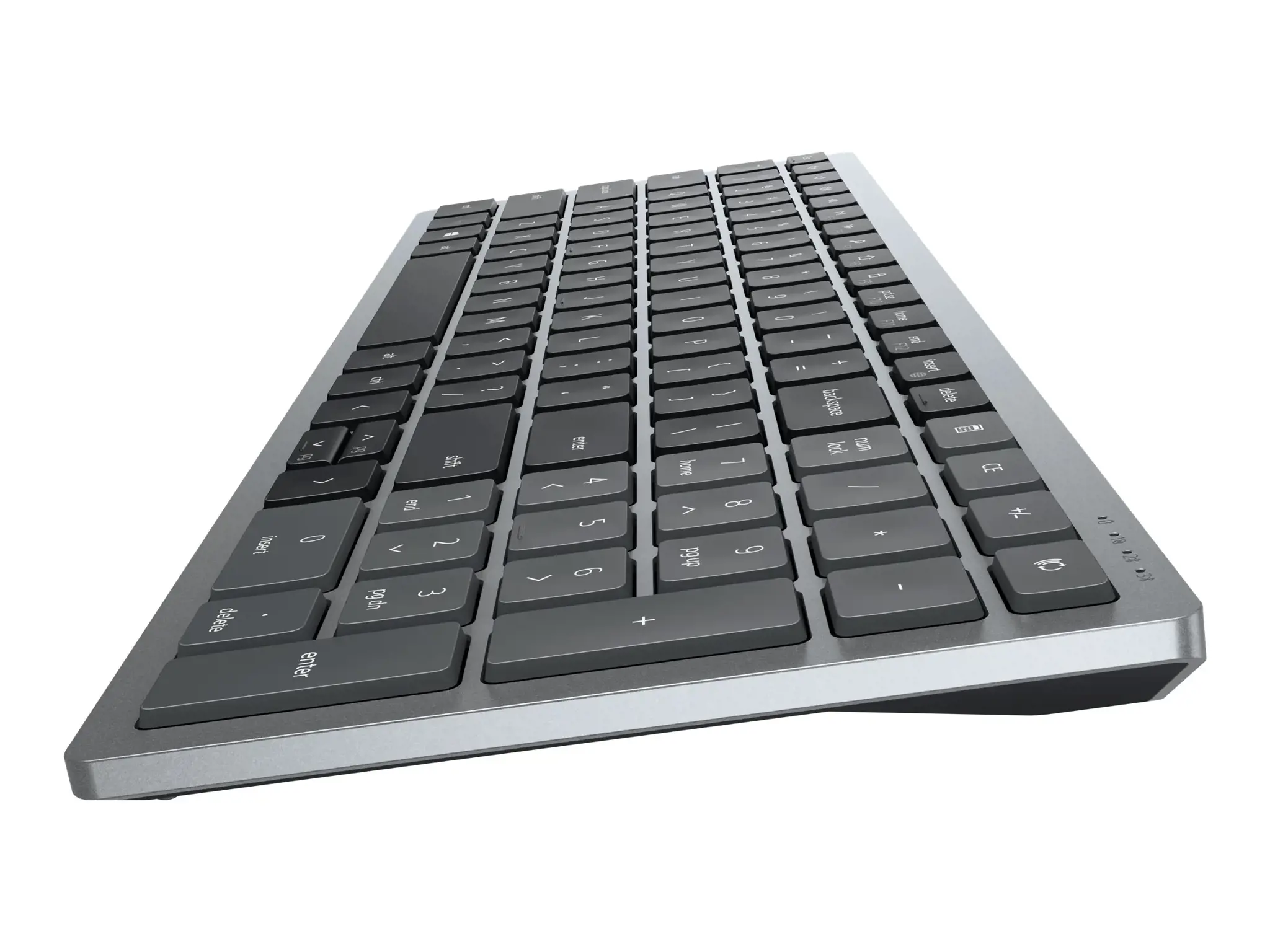 DELL KB740, pilno dydžio (100%), RF belaidis + "Bluetooth", žirklinis klavišų jungiklis, QWERTY, pilka, juoda
