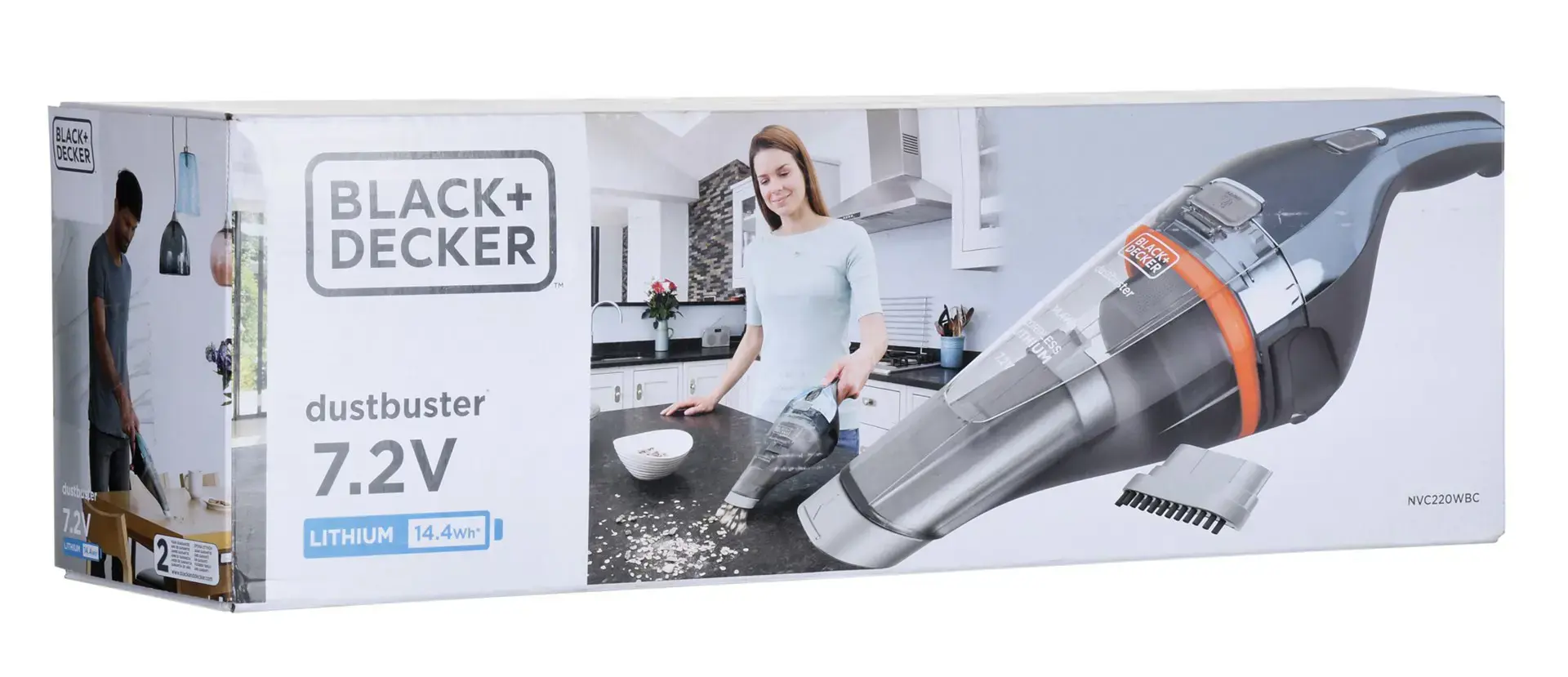 "Black & Decker" NVC220WBC rankinis dulkių siurblys Mėlynas, chromuotas Be maišelio