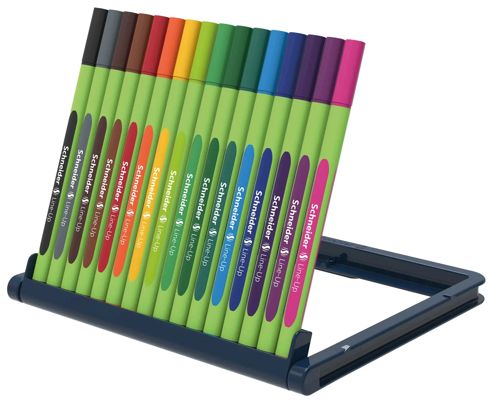 Rašikliai SCHNEIDER LINE-UP 0.4 mm, žalias korpusas, 16 spalvų rinkinys