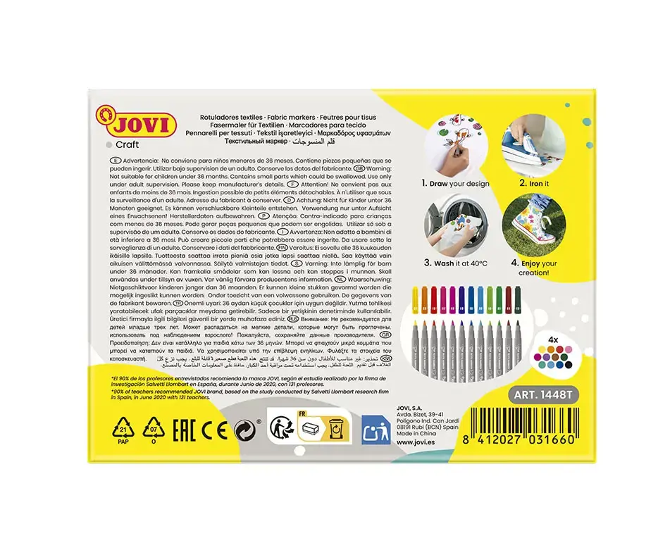 Flomasteriai JOVI Textil, 48 vnt.