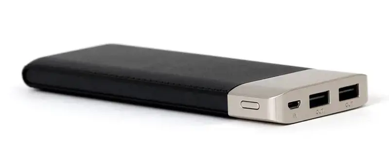 Platinet power bank Leather 11000mAh 2.1A 2xUSB Li-Po, black (43793)