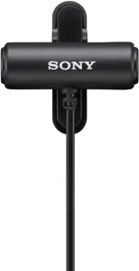 "Sony ECM-LV1", Lavalier/kapelio mikrofonas, laidinis, 3,5 mm (1/8"), juodas, nuolatinės srovės, 1 vnt.