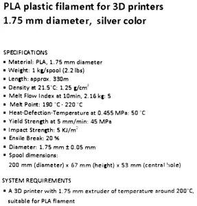 GEMBIRD 3DP-PLA1.75-01-S Gembird PLA Silver 1,75mm 1kg