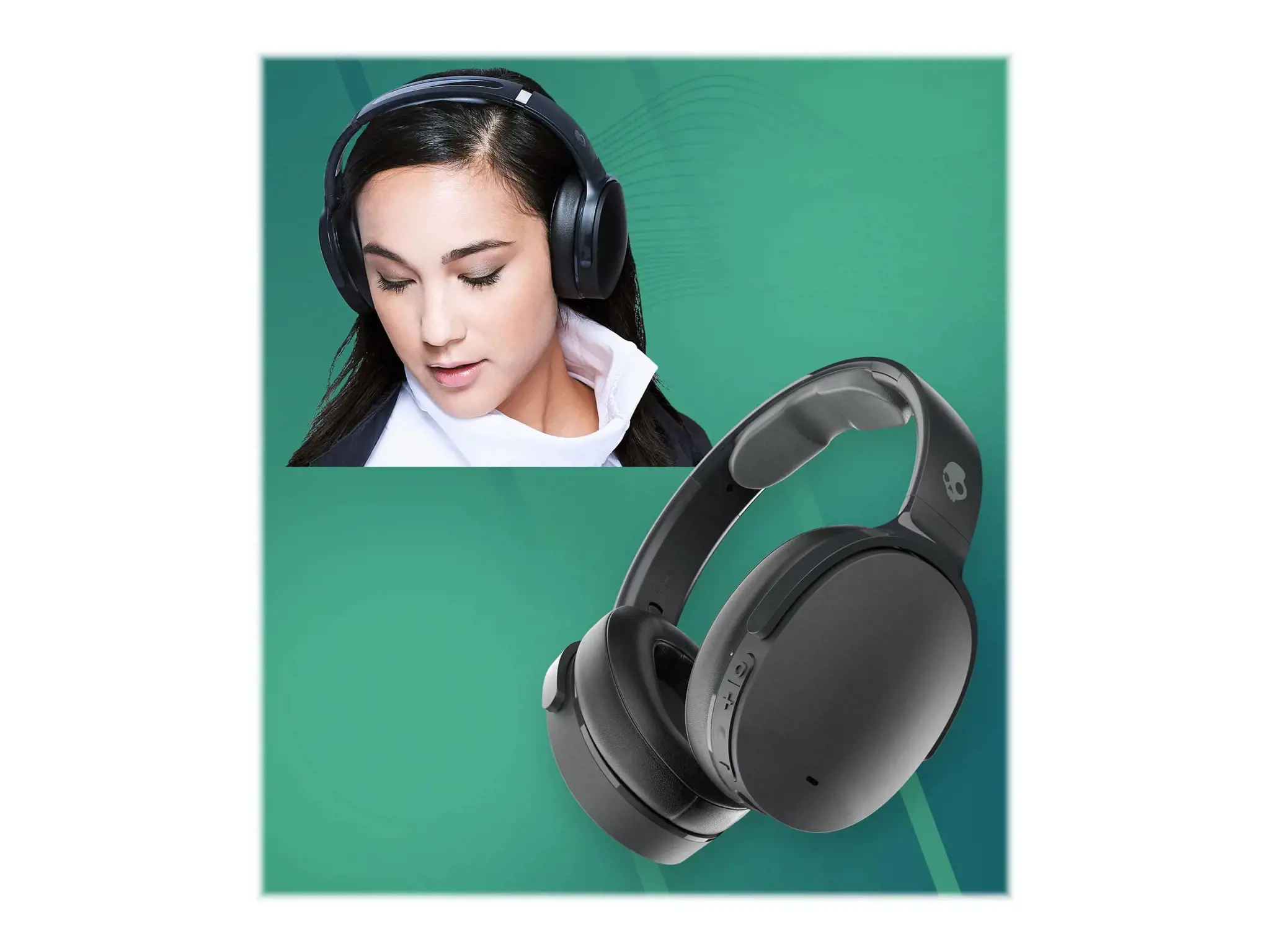 "Skullcandy" belaidės ausinės "Hesh ANC Over-ear", slopinančios triukšmą, belaidės, tikrai juodos spalvos