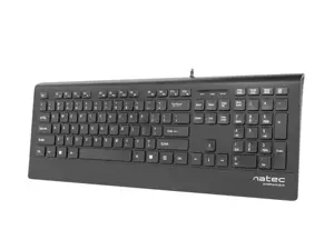 "NATEC" NKL-0876 "Natec Mulitmedia" klaviatūra BARRACUDA Slim USB, JAV išdėstymas, juoda