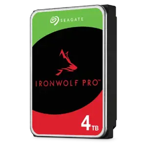 "SEAGATE Ironwolf PRO Enterprise NAS" kietasis diskas 4TB 7200 aps./min. 6Gb/s SATA 256MB spartinančioji atmintinė 8,9 cm 3,5 colio 24x7 NAS ir RAID stovo sistemoms BLK