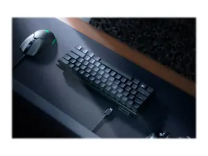 Razer Huntsman Mini 60%, Žaidimų, Opto-Mechanical, RGB LED apšvietimas, Nordic, Juoda, Laidinis