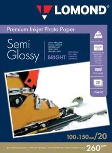 Fotopopierius Lomond Premium Photo Paper Pusiau blizgus 260 g/m2 10x15, 20 lapų, Bright
