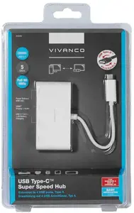 "Vivanco" USB šakotuvas USB-C 3.1, 4 prievadai, baltas (34292)