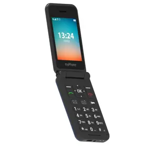 myPhone Flip | LTE | Black | 2.8 " | TFT | 48 MB | 128 MB | 3G | Bluetooth | 2.1 | USB version Type-C | Built-in camera | Main camera resolution 1.3 MP | 1000 mAh
