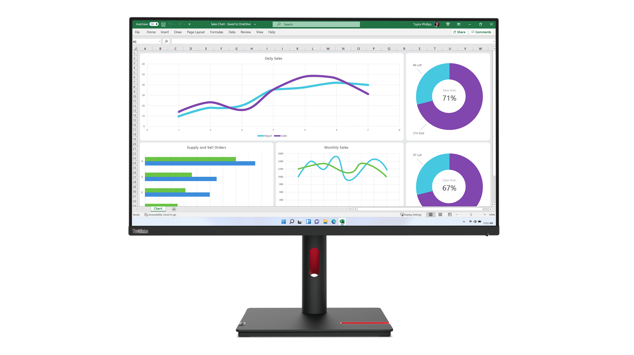 Lenovo ThinkVision T32h-30, 80 cm (31,5"), 2560 x 1440 taškų, Quad HD, LED, 6 ms, juoda