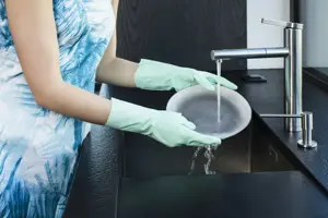 "Vileda Extra Sensation" buitinės pirštinės Žalios medvilninės, lateksinės 1 vnt.