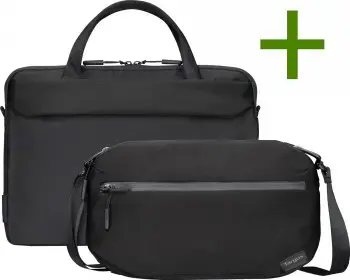 TARGUS WORK 14" 3-IN-1 TECH BRIEF, BLACK