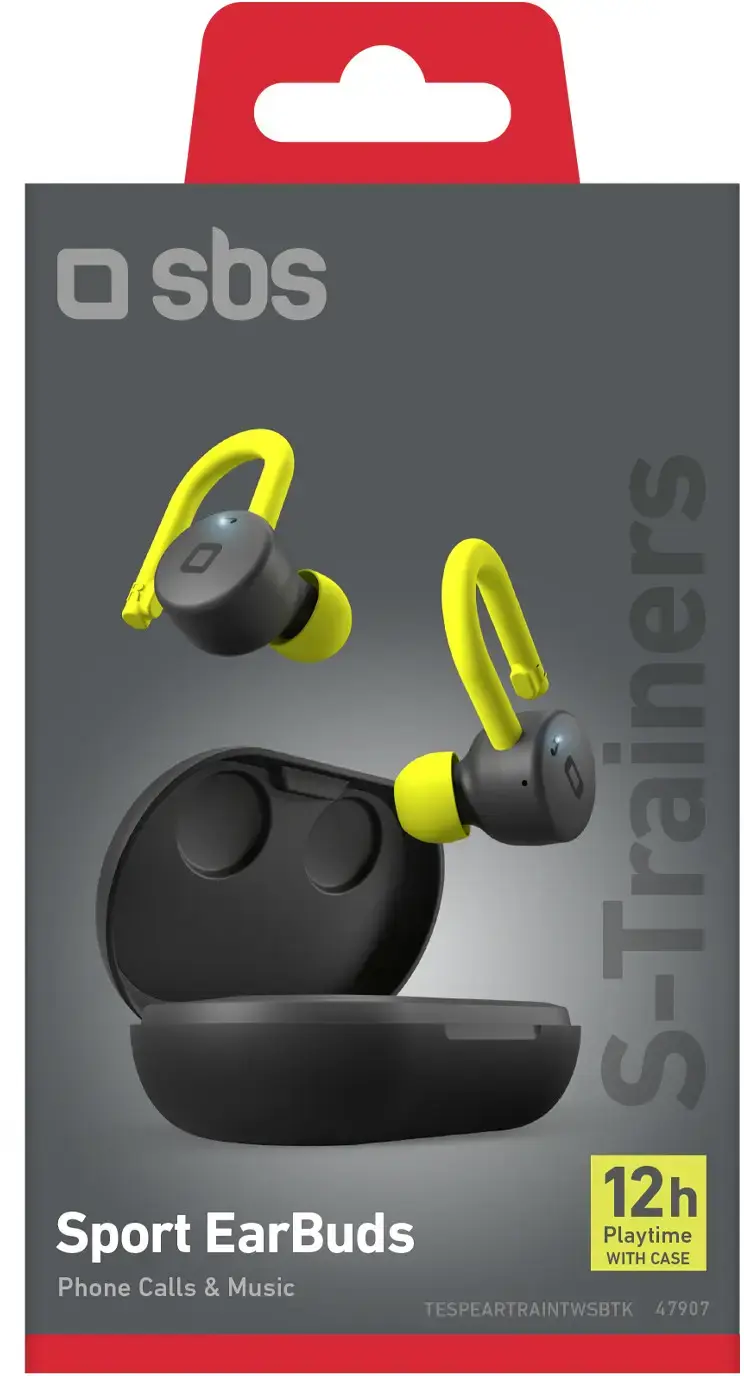 SBS wireless earbuds S-Trainers TWS, black