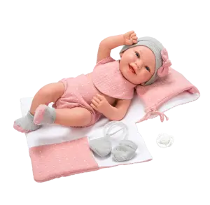 Arias lėlytė Zoe, mergaitė su rožiniu pleduku, 42 cm