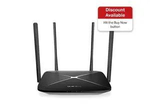 TP-LINK MERCUSYS AC12G AC1200 dviejų juostų WiFi 802.11ac Gigabitinis maršrutizatorius 4xLAN 1xWAN