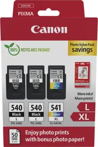 5224B015 (PG-540L x2 + CL-541XL + Photo Paper), Originali kasetė (Canon)