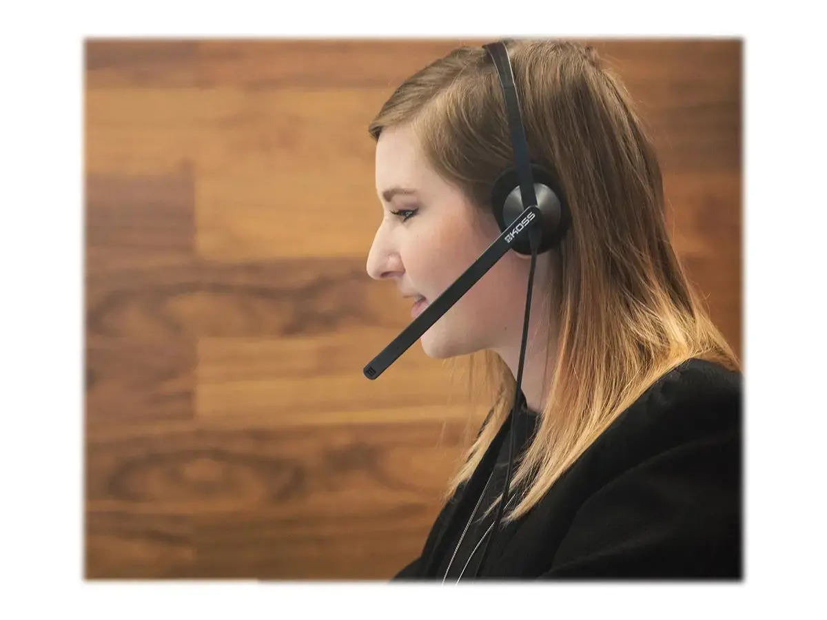 "Koss" ausinės CS195 USB laidinės, "On-Ear", su mikrofonu, A tipo USB, juodos spalvos