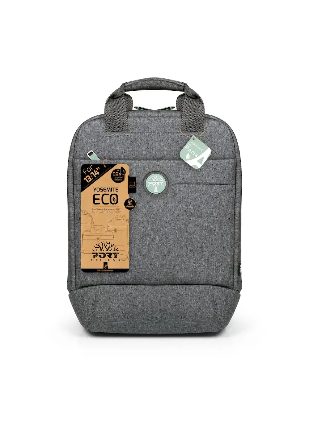 Port Designs YOSEMITE Eco nešiojamojo kompiuterio dėklas 35,6 cm (14") kuprinė Grey
