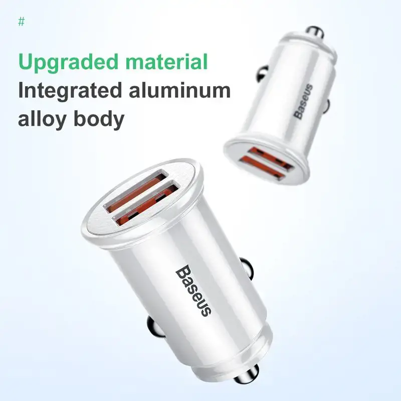 Baseus Circular Universal Smart Car Charger 2x USB QC3.0 Quick Charge 3.0 SCP AFC 30W black (CCALL-YD01)