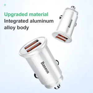 Baseus Circular Universal Smart Car Charger 2x USB QC3.0 Quick Charge 3.0 SCP AFC 30W black (CCALL-YD01)