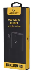 GEMBIRD USB Type-C į HDMI adapterio kabelis 4K30Hz 15cm juodas