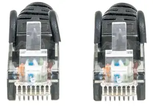 INTELLINET tinklo kabelis Cat6 U/UTP 3,0 m 10 pėdų juodas RJ-45 vyriškas / RJ-45 vyriškas paauksuoti kontaktai Polybag