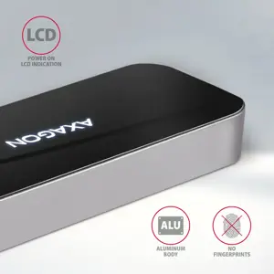 "Axagon" kelių prievadų USB 3.2 Gen 1 šakotuvas. HDMI, keturios USB-A išvestys ir "Power Delivery". Kabelinė USB-C 20 cm ilgio jungtis.