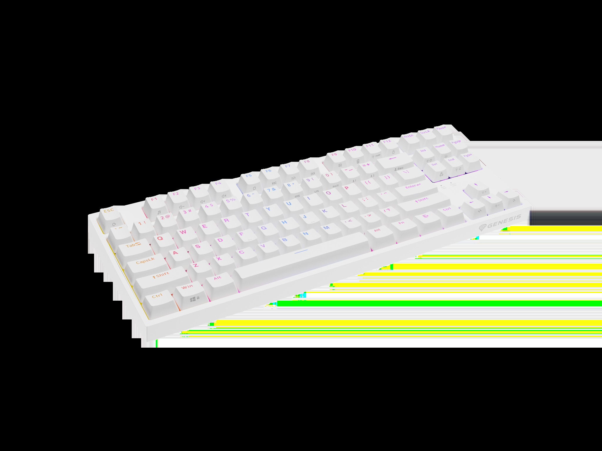 "Genesis" mechaninė žaidimų klaviatūra THOR 404 TKL RGB mechaninė žaidimų klaviatūra Laidinė JAV Gateron Yellow Pro USB Type-A 1005 g