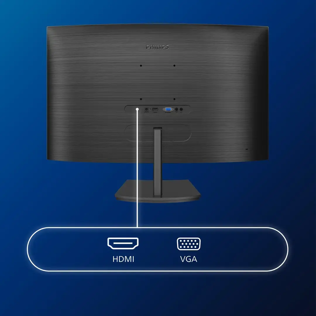 Monitorius PHILIPS 241E1SCA/00 Monitor Philips 241E1SCA/00 23,6 FullHD, VA, HDMI, curved, speakers