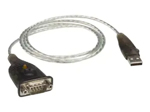ATEN USB 2.0 ir RS-232 adapteris (100 cm), juodas, metalinis, 1 m, USB Type-A, DB-9, vyriškas, vyriškas