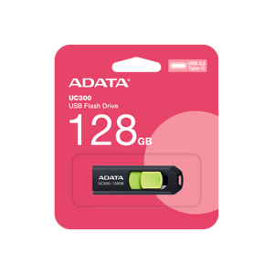 ADATA ACHO-UC300-128G-RNB, 128 GB, USB Type-C, 3.2 Gen 1 (3.1 Gen 1), 100 MB/s, Slide, Black