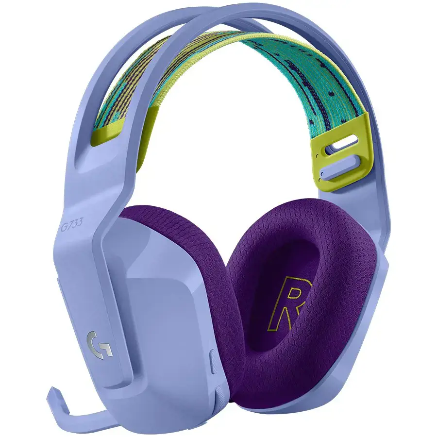 LOGITECH G733 LIGHTSPEED belaidės RGB žaidimų ausinės - LILAC