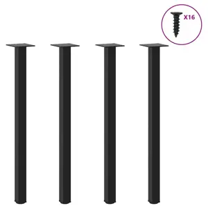 Konsolinio stalo kojelės, 4 vnt., juodos, 72-74 cm, plienas