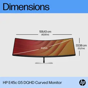 "HP E45c G5" 44,5 colių lenktas DQHD monitorius 5120x1440 32:09 HDMI DP 3y (LT)