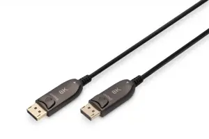 ASSMANN DisplayPort AOC hibridinio pluošto jungiamasis kabelis M/M 20 m UHD 8K60Hz CE aukso spalvos…