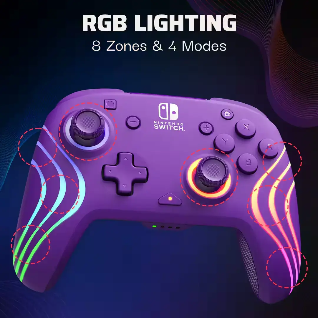 PDP wireless controller Afterglow Wave Nintendo Switch, purple