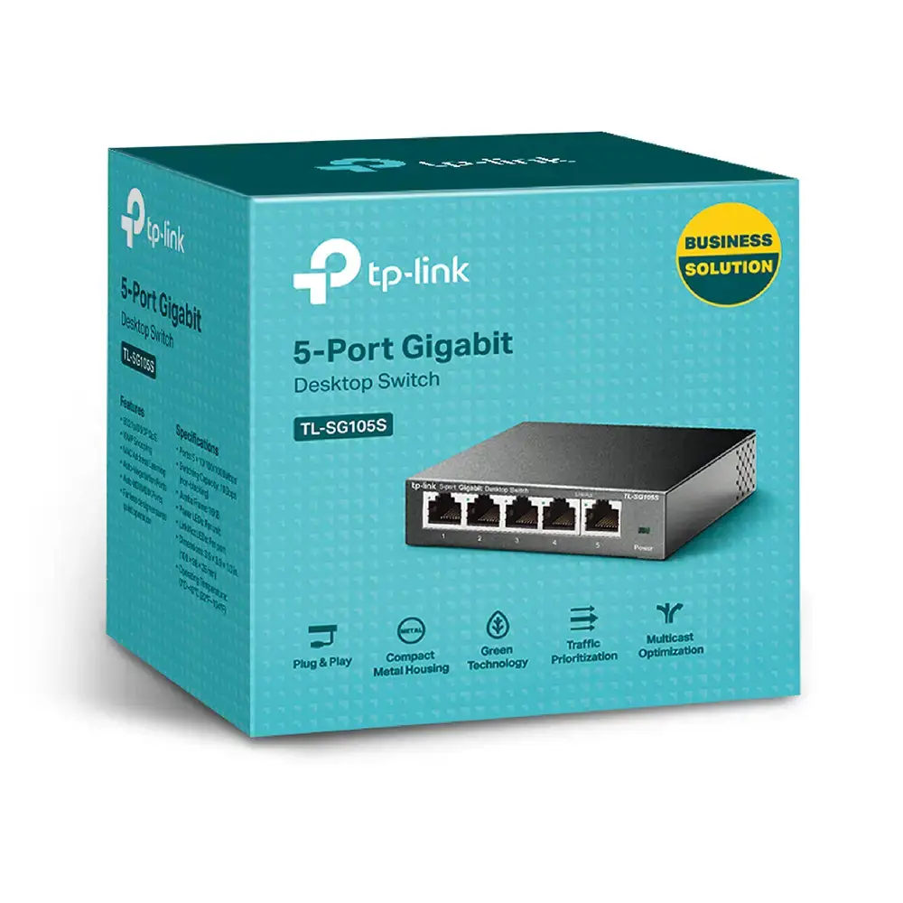 TP-Link 5-Port 10/100/1000Mbps Desktop Switch, Unmanaged, Gigabit Ethernet (10/100/1000), Full duplex, Wall mountable