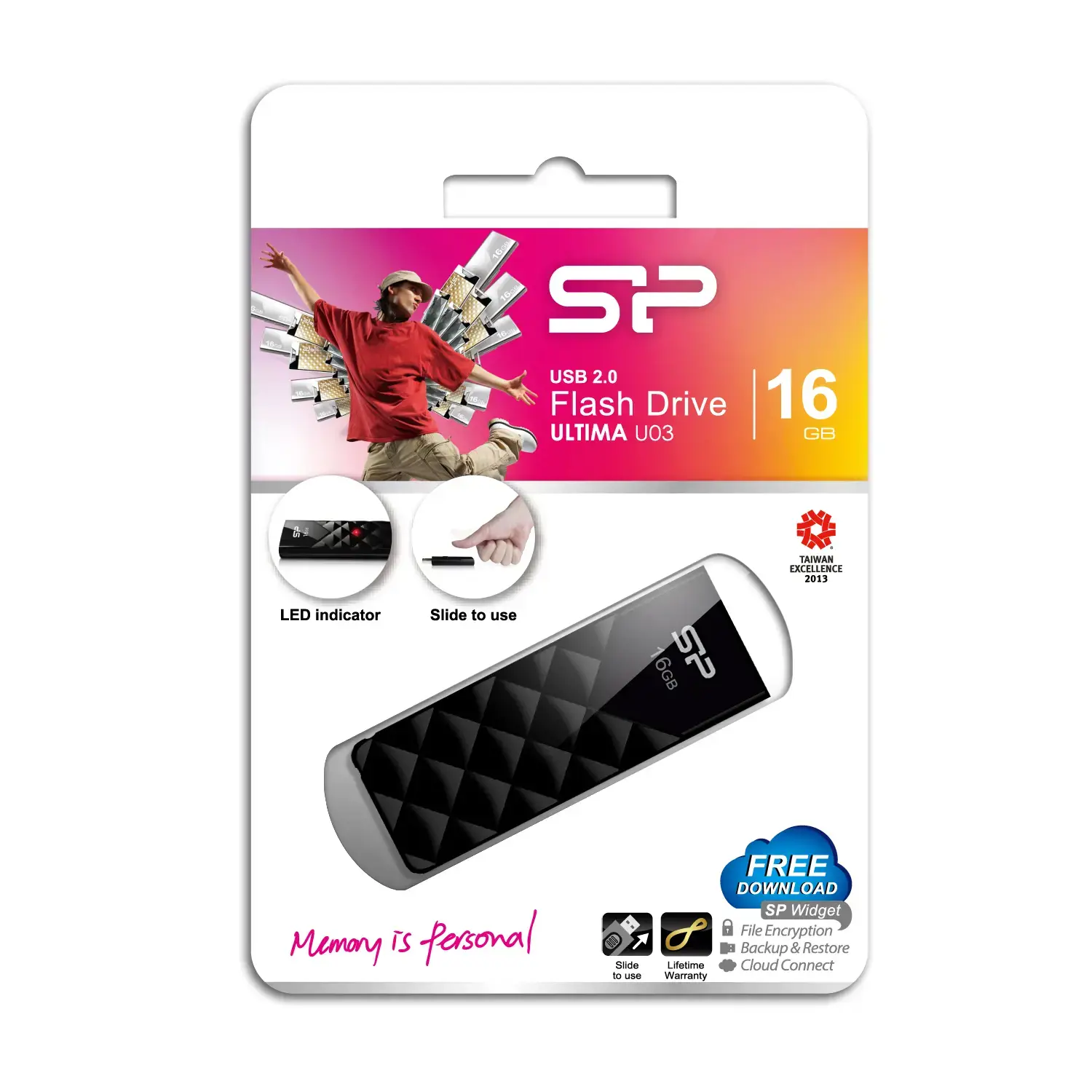 SILICONPOW SP016GBUF2U03V1K Silicon Power atmintinė USB Ultima U03 16GB USB 2.0 juoda