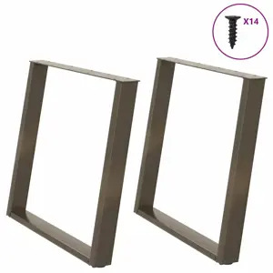 Valgomojo stalo kojelės, U formos, 2 vnt., natūralus plienas, 100 x (72-73) cm, plienas