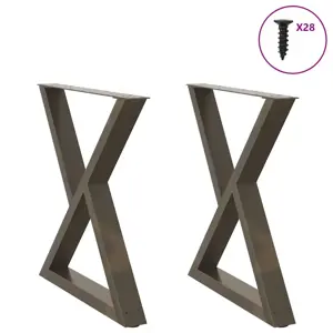Valgomojo stalo kojos, 2 vnt., natūralus plienas, 80x(72-73,3) cm, plienas