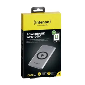 MAITINIMO BANKAS USB 10000MAH/QC&WRL SIDABRINIS WPD10000 INTENSO