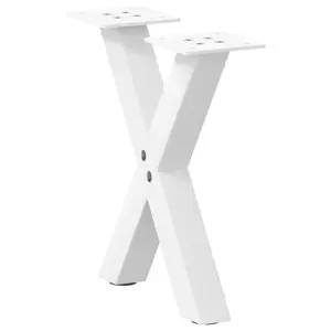 Kavos staliuko kojelės, 2 vnt., baltos, 30x(30-31) cm, plienas, X formos