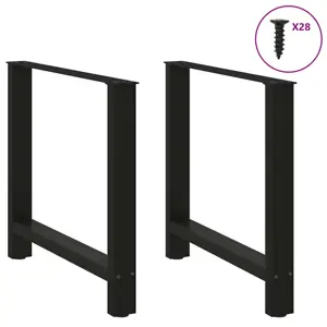 Valgomojo stalo kojos, juodos, 2 vnt., 70x(72-73) cm, plienas