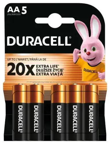 Baterijos DURACELL AA, 5 vnt.