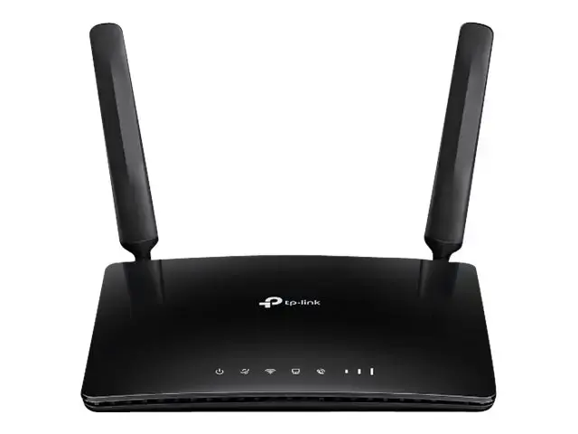 TP-Link N300 4G LTE telefonijos Wi-Fi maršrutizatorius, "Wi-Fi 4" (802.11n), vienos juostos (2,4 GHz), Ethernet LAN, 3G, juodas, stalinis maršrutizatorius