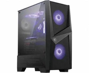 MSI MAG FORGE 100M Mid Tower žaidimų kompiuterių korpusas "Juodas, 2x 120mm RGB PWM ventiliatorius,…