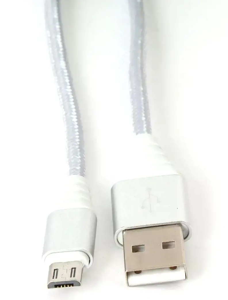 "Omega" kabelis microUSB - USB 1 m, 2A, sidabrinės spalvos