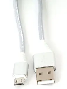 "Omega" kabelis microUSB - USB 1 m, 2A, sidabrinės spalvos