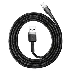 "Baseus Cafule Cable" tvirtas nailono kabelis USB / "Lightning" QC3.0 1.5A 2M juodas (juodas)